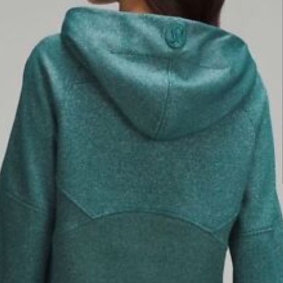 Lululemon Scuba Teal Half Zip Glittery Hoodie XL - Picture 3 of 6